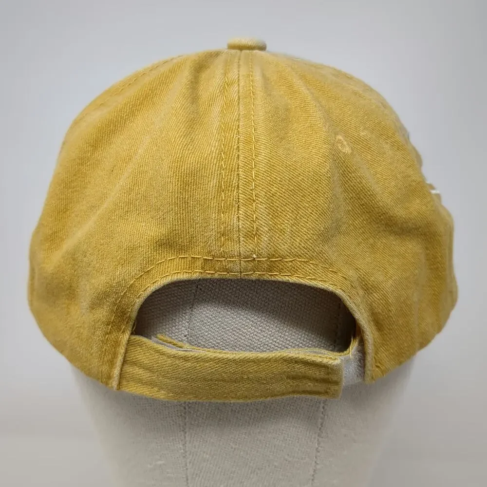 Baseball Cap Yellow One Size Sicilia Trinacria Washed Cotton Strapback Italy Hat